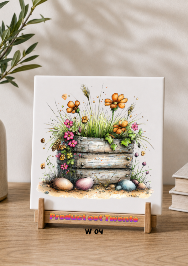 4 Tegeltjes Whimsical farm