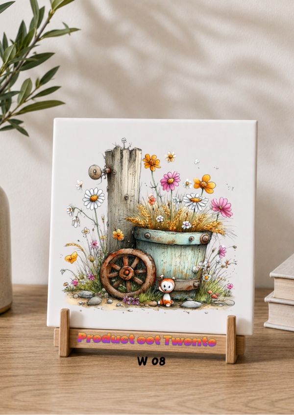 8 Tegeltjes Whimsical farm